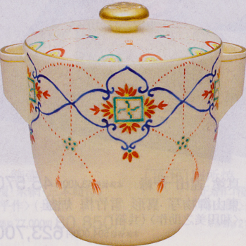 【茶道具】清水焼七宝紋耳付水指　水指312 茶道具】清水焼七宝紋耳付水指 水指312 （水指 カテゴリ商品一覧
