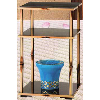 茶道具　二重棚 茶器/茶道具 お棚】 溜塗り 二重棚 掻合 吸江好写し 中村宗悦作 組立式