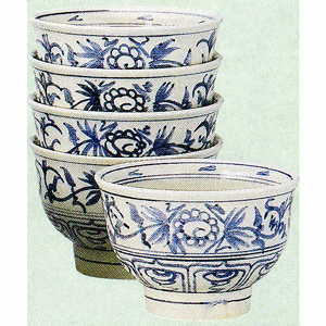 W134 数茶碗 十客『安南 茶碗』『不老園 造』 共箱 茶道具 数茶碗 安南