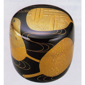 団扇蒔絵　大棗 茶道具 金箔装飾 3965_1_expand.jpg