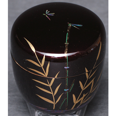 茶道　香合　糸蜻蛉蒔絵 溜塗中棗 糸蜻蛉蒔絵【販売】-茶道具は京都しみず孔昌堂