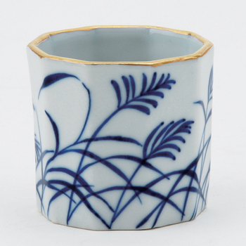 蓋置 染付 芒の図【販売】-茶道具は京都しみず孔昌堂