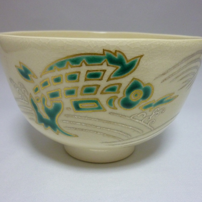 平茶碗 仁清 荒磯 平安御室 茶道具 古物品 茶碗 仁清 荒磯【販売】-茶道具は京都しみず孔昌堂
