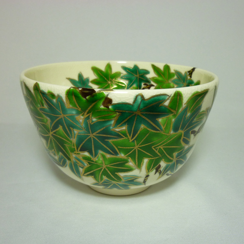 茶碗 色絵 青楓【販売】-茶道具は京都しみず孔昌堂