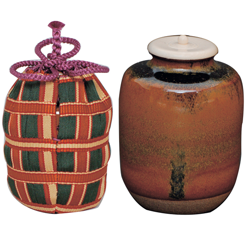 送料込【逢絢亭・新品】茶道具 茶入 京焼 中興名物 玉柏写 仕覆付 陶若窯 共箱 茶道具 茶入（ちゃいれ） 茶入 中興名物 瀬戸金華山窯 広沢写 仕