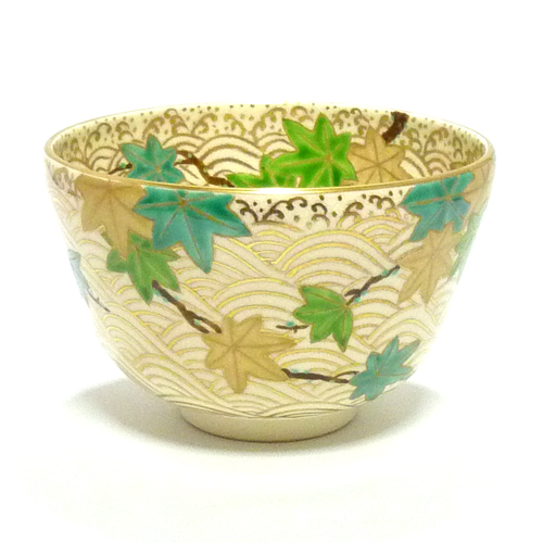茶道具　天目型青海波茶碗 茶碗 青海波 青楓【販売】-茶道具は京都しみず孔昌堂