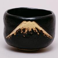 茶碗　黒楽　富士山