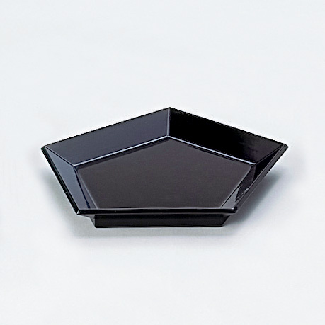 五角盆 真塗【販売】-茶道具は京都しみず孔昌堂
