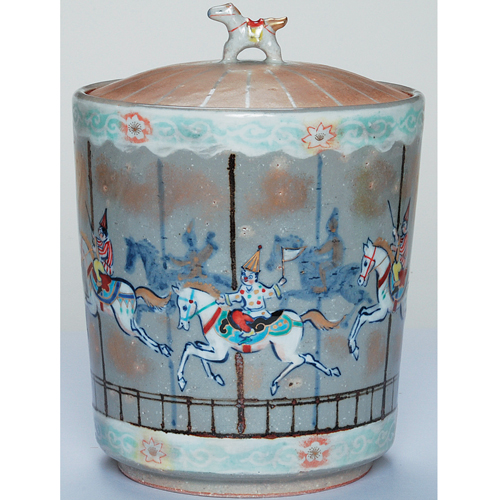 乾山風　水指 水指 乾山 メリーゴーランド【販売】-茶道具は京都しみず孔昌堂