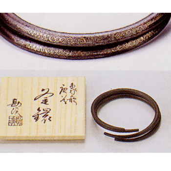 釜環　唐草模様銀象嵌　江戸期 象嵌釜鐶 唐草【販売】-茶道具は京都しみず孔昌堂