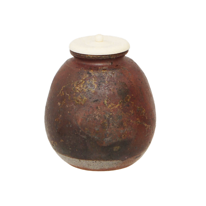 丹波立杭焼 炎丹久窯 (登り窯) 窯変 飾り壺 茶壺